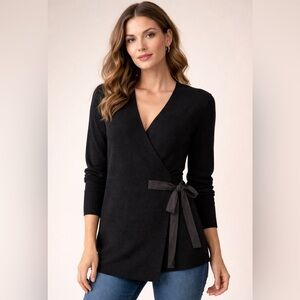 BNWT Silvia Novelli Merino Wool Blend Wrap Sweater – Made in Italy – XL